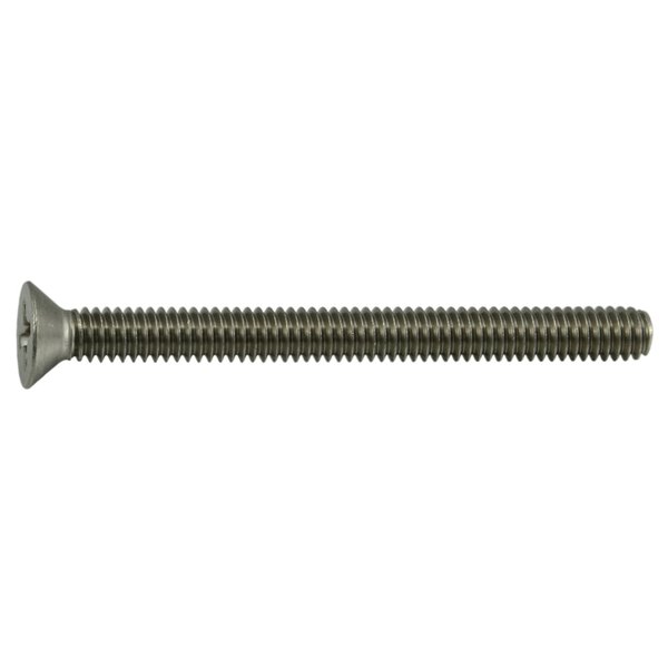 Midwest Fastener #12-24 x 2-1/2 in Phillips Flat Machine Screw, Plain Stainless Steel, 10 PK 37651